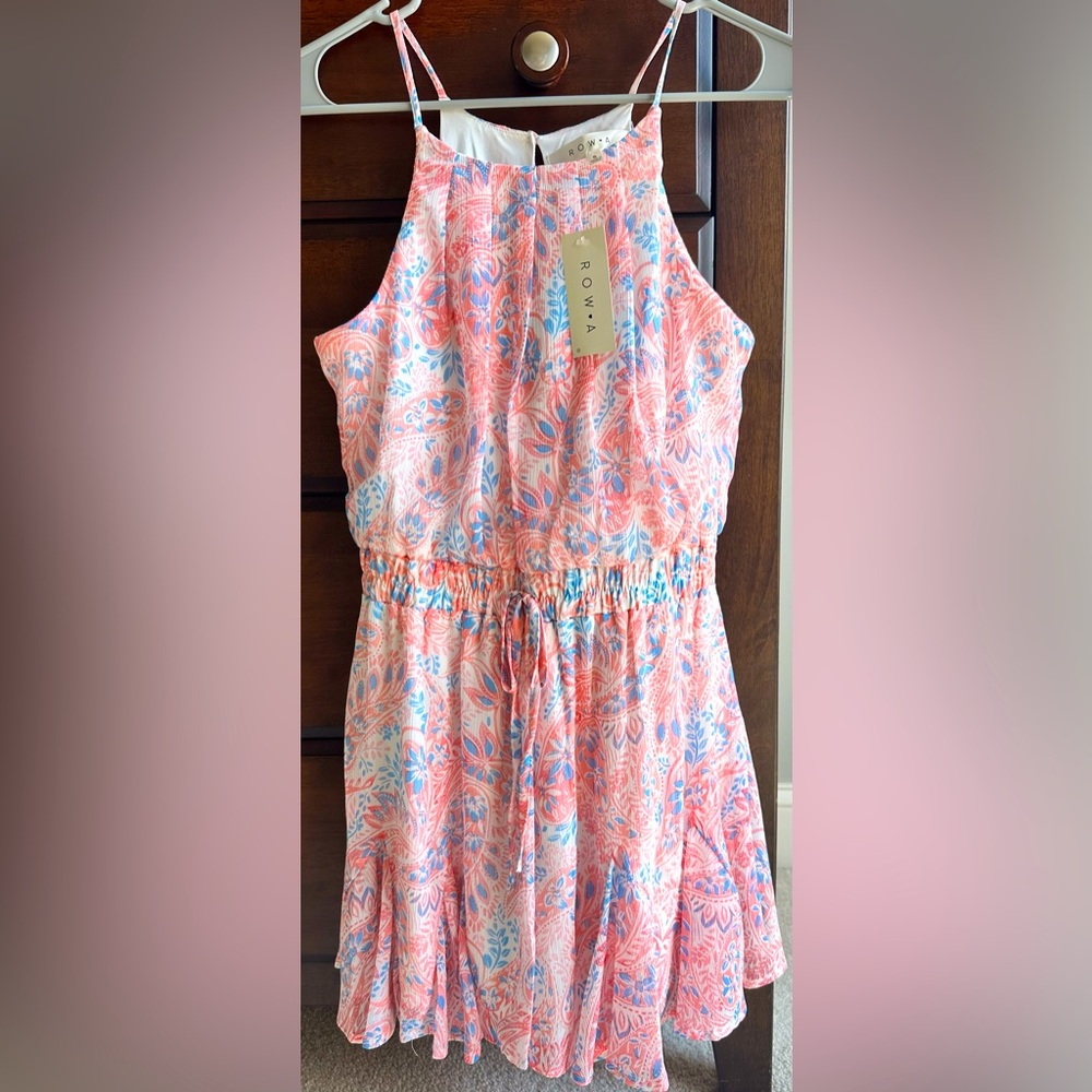Row A - Pink and Blue Paisley Romper - New With Tags